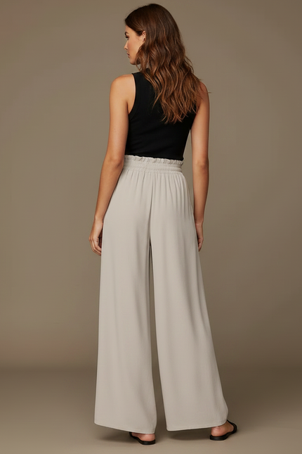 Pantalon Fluide Bohème - Gris Viscose - vue 2