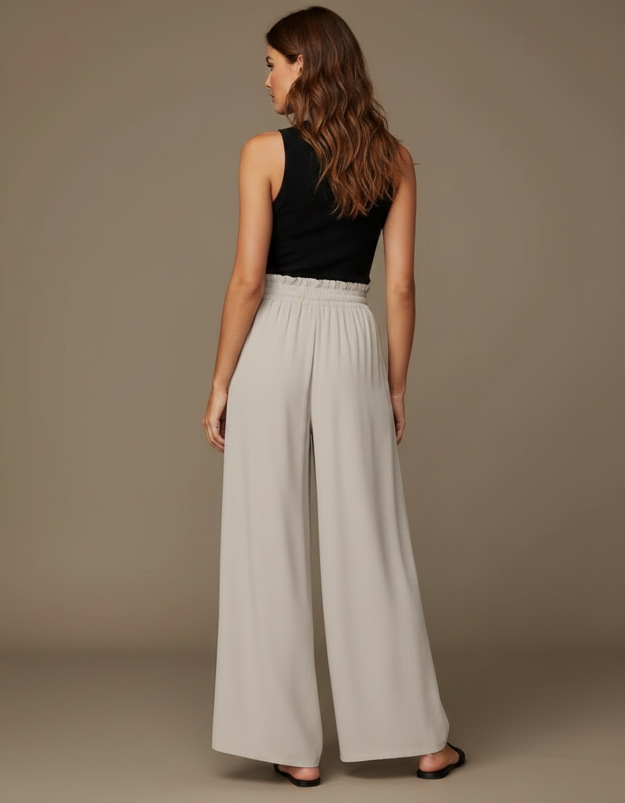 Pantalon Fluide Bohème - Gris Viscose - vue 2