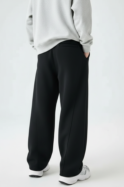 Pantalon Fluide Noir Ample Décontracté Coton Sport - Molleton - vue 2