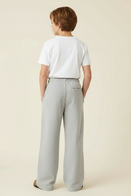 Pantalon Fluide Gris Ample Cordon Décontracté Fille - Molleton - vue 2
