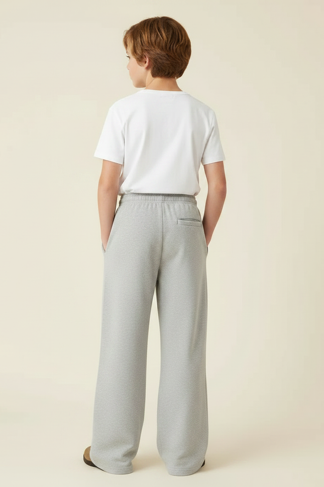 Pantalon Fluide Gris Ample Cordon Décontracté Fille - Molleton - vue 2