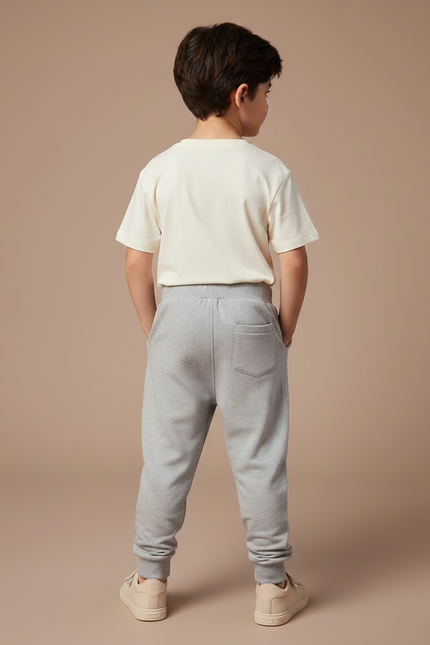 Pantalon Fluide Gris Coton Décontracté Enfant Sportif - Molleton - vue 2