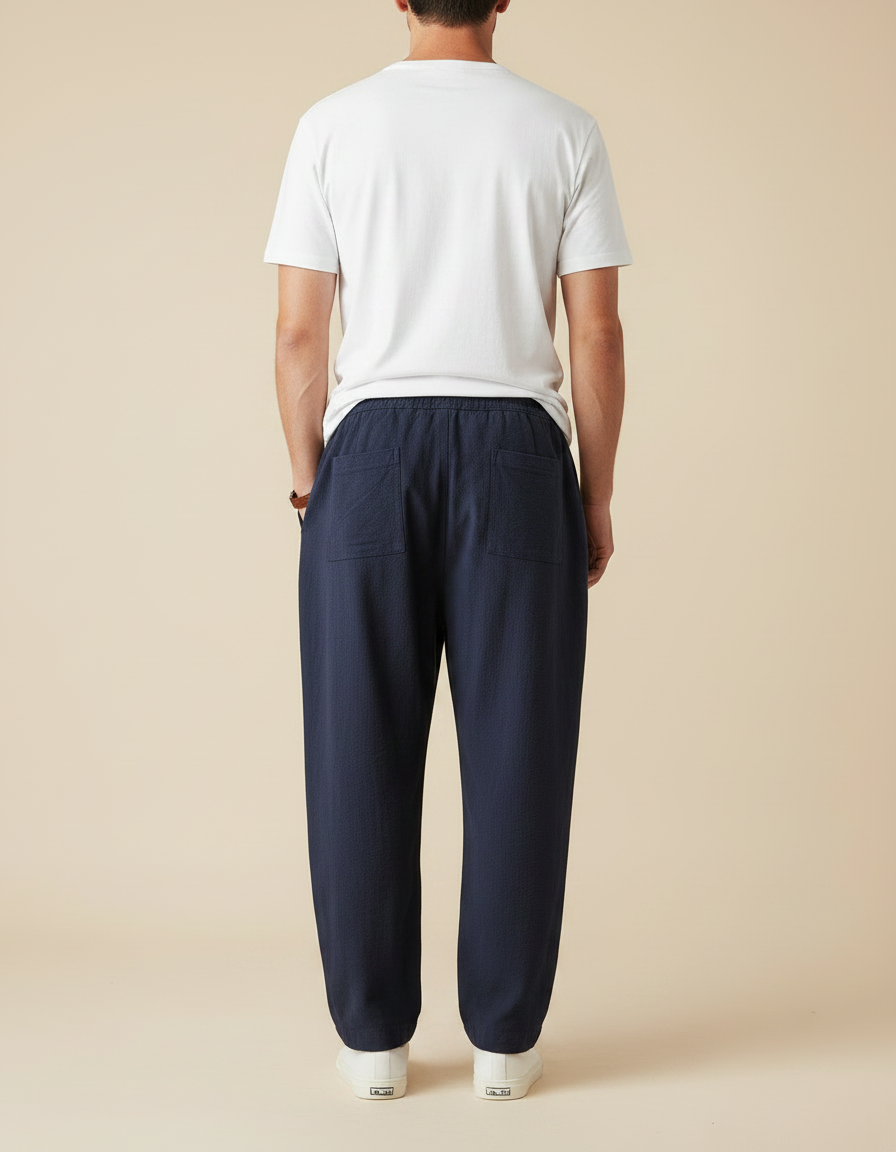 Ensemble Chemise Pantalon Fluide Homme - Marine Lin - vue 2