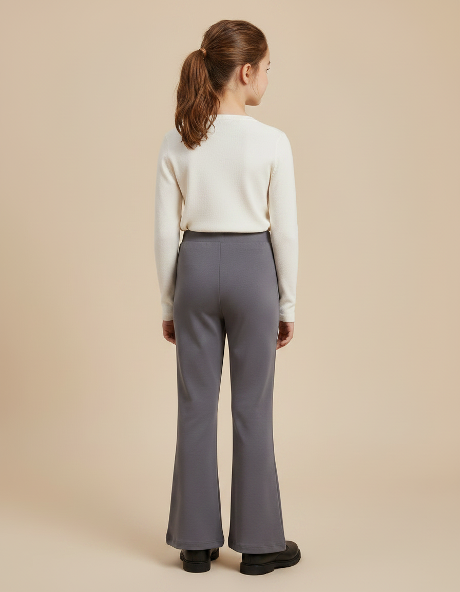 Pantalon Fluide Gris Évasé Confortable Fille - Polyester - vue 2