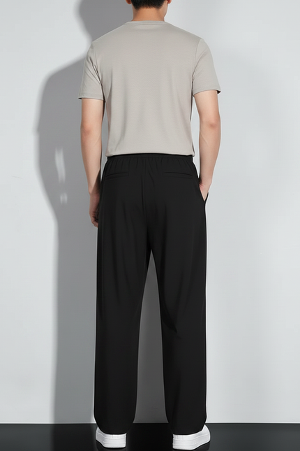 Pantalon Fluide Noir Ample Décontracté Homme Sport - Polyester - vue 2