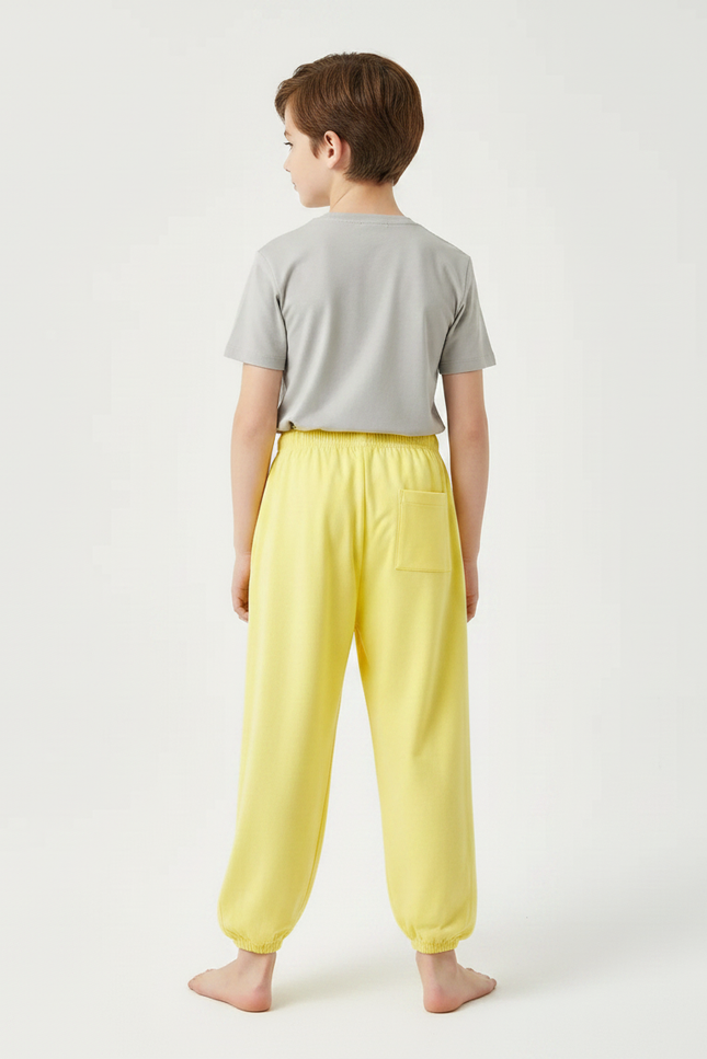 Pantalon Fluide Jaune Ample Coton Enfant - Molleton - vue 2