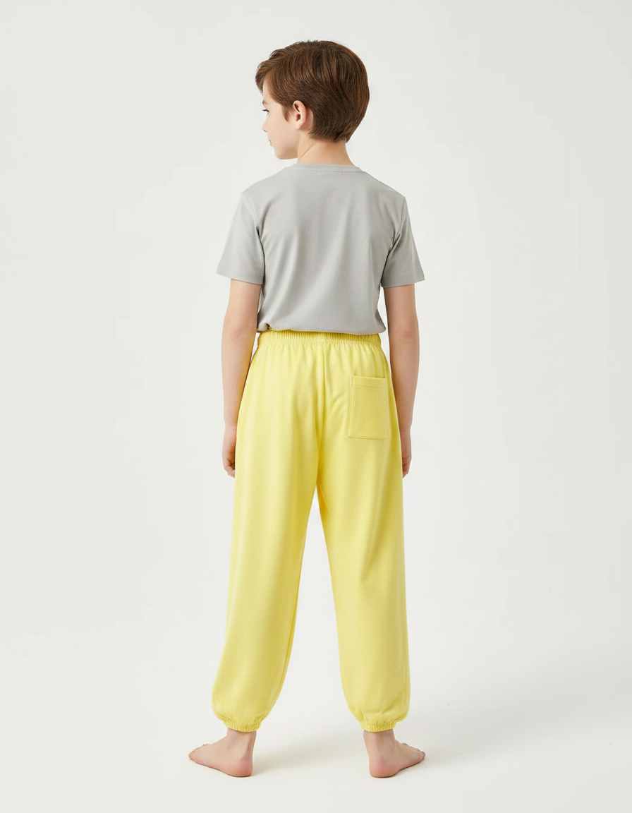 Pantalon Fluide Jaune Ample Coton Enfant - Molleton - vue 2