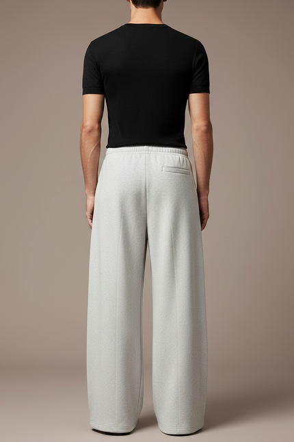 Pantalon Fluide Gris Ample Coton Sport Homme - Molleton - vue 2