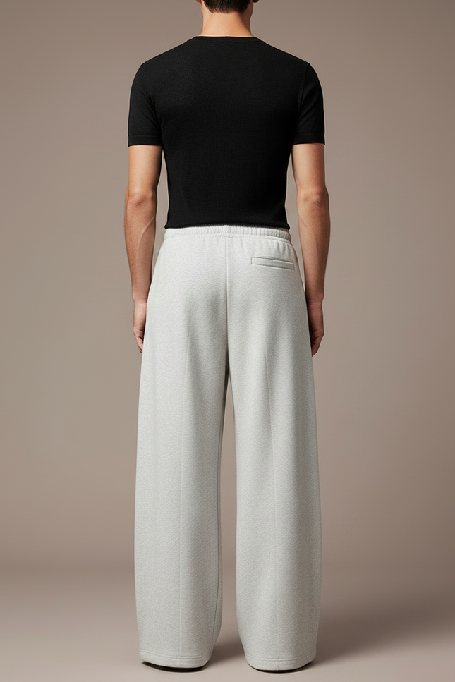 Pantalon Fluide Gris Ample Coton Sport Homme - Molleton - vue 2