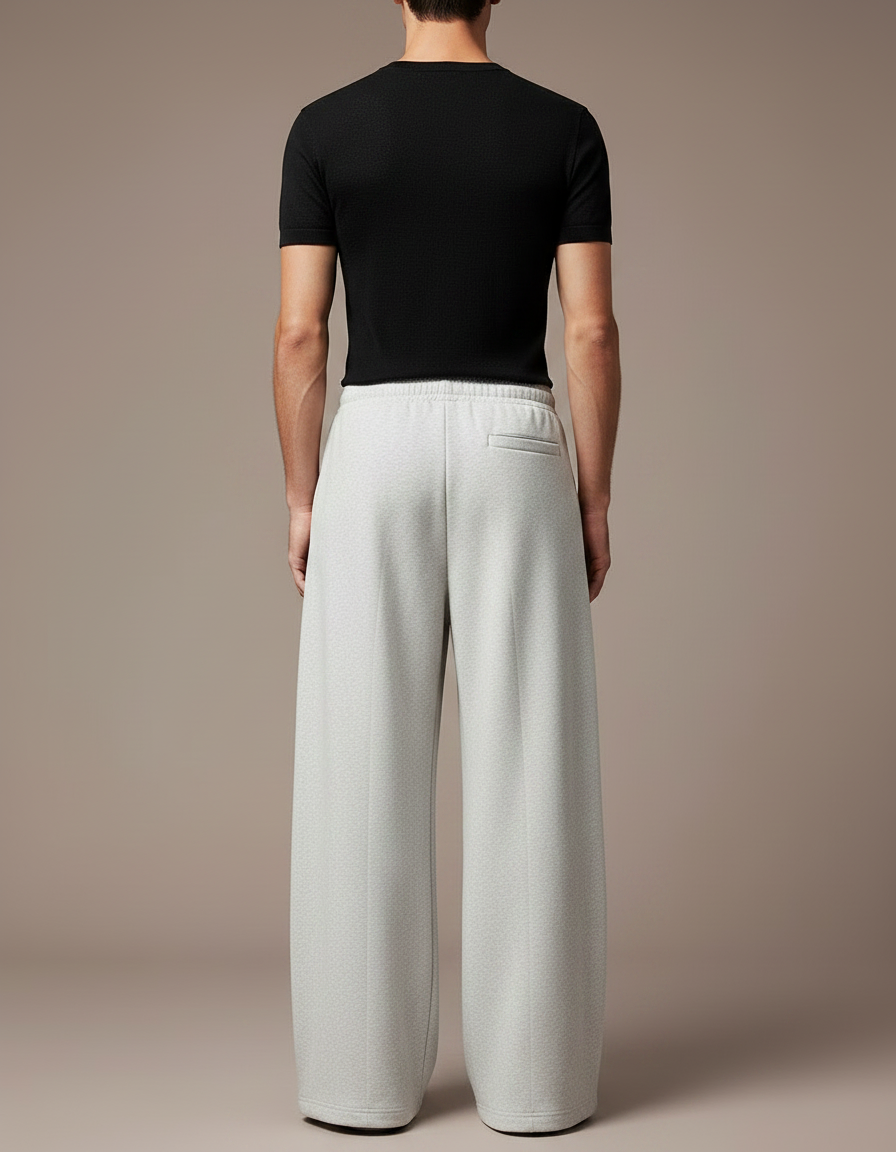 Pantalon Fluide Gris Ample Coton Sport Homme - Molleton - vue 2