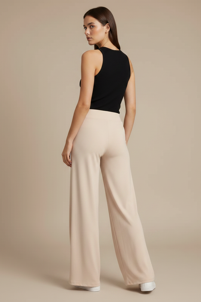 Pantalon Fluide Nude - Beige Maille - vue 2