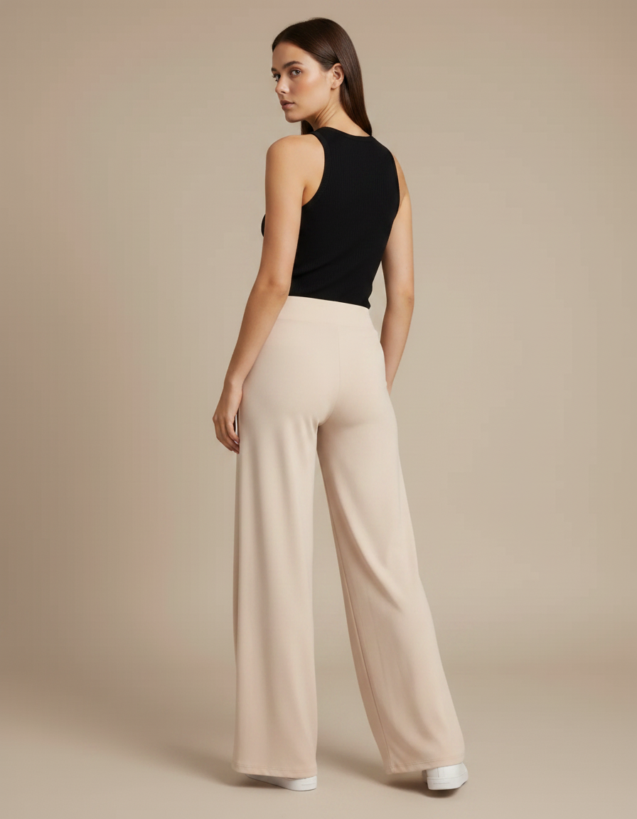 Pantalon Fluide Nude - Beige Maille - vue 2