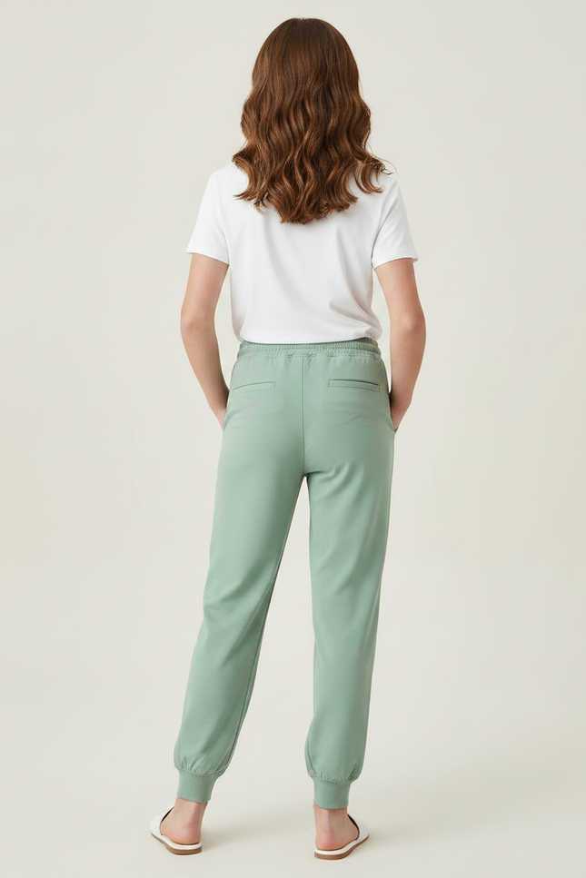 Pantalon Fluide Vert Menthe Droit Confortable Fille - Viscose - vue 2