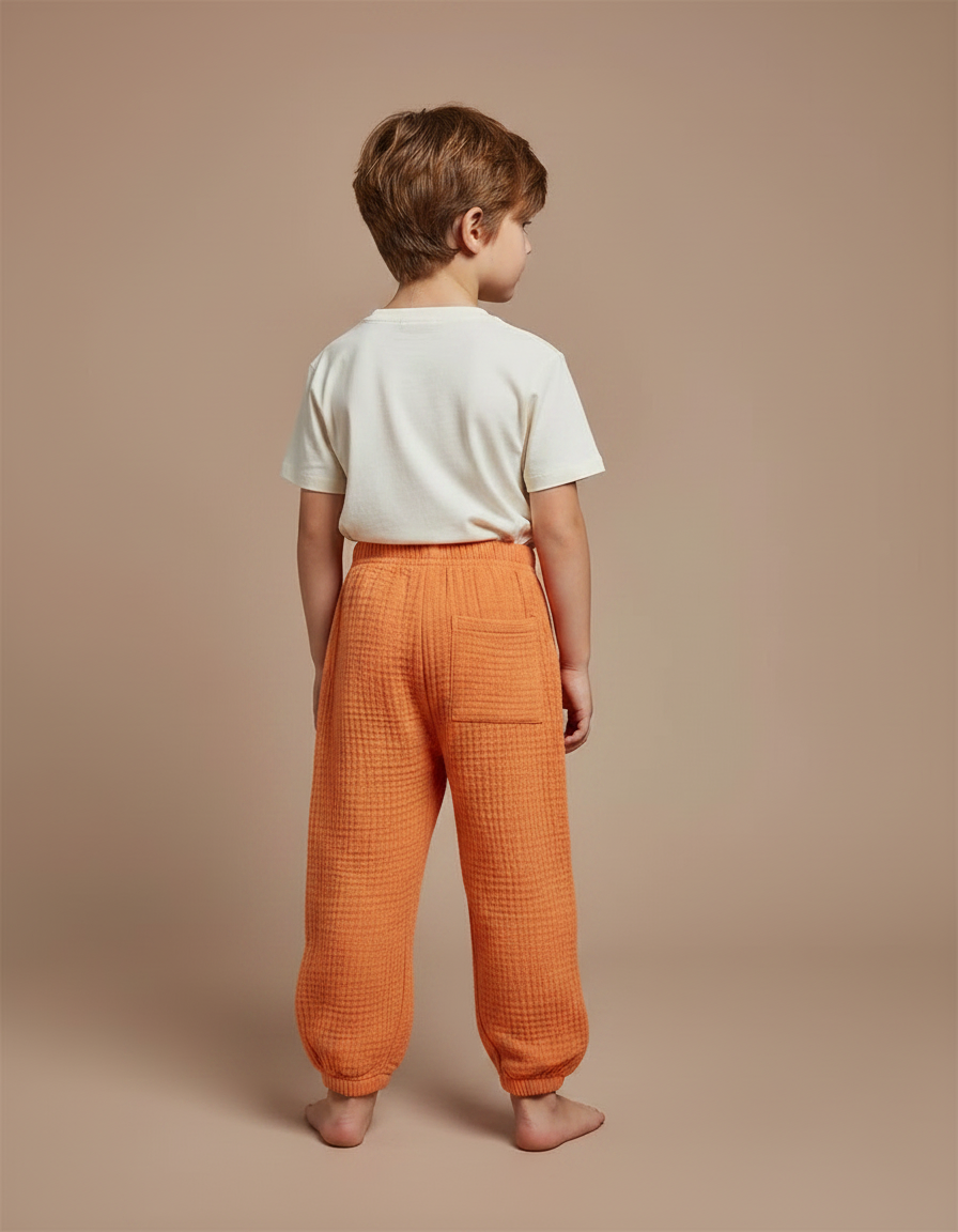 Pantalon Fluide Orange Gaze Ample Coton Enfant - vue 2