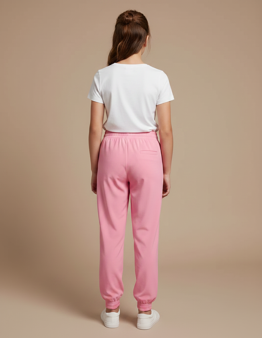 Pantalon Fluide Rose Ample Confortable Décontracté - Polyester - vue 2