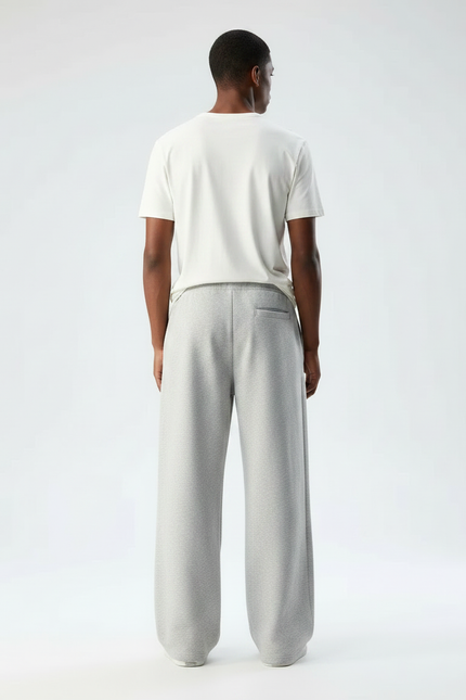 Pantalon Fluide Gris Ample Décontracté Molleton Homme - vue 2