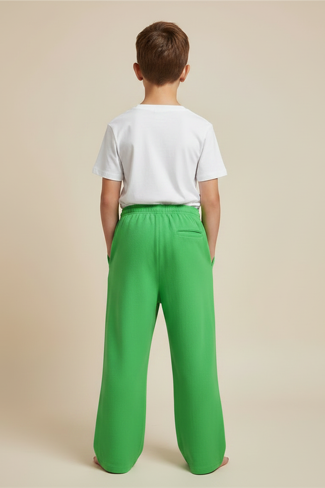 Pantalon Fluide Vert Ample Motif Monstre Rigolo Enfant - Molleton - vue 2