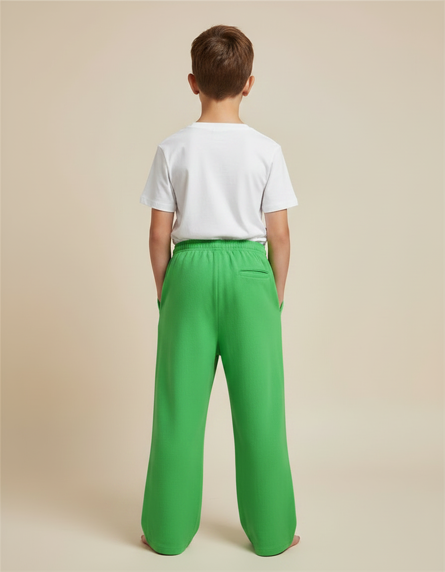 Pantalon Fluide Vert Ample Motif Monstre Rigolo Enfant - Molleton - vue 2