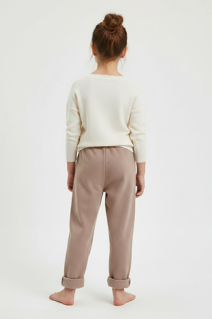 Pantalon Fluide Marron Ample Doux Confortable Enfant - Molleton - vue 2