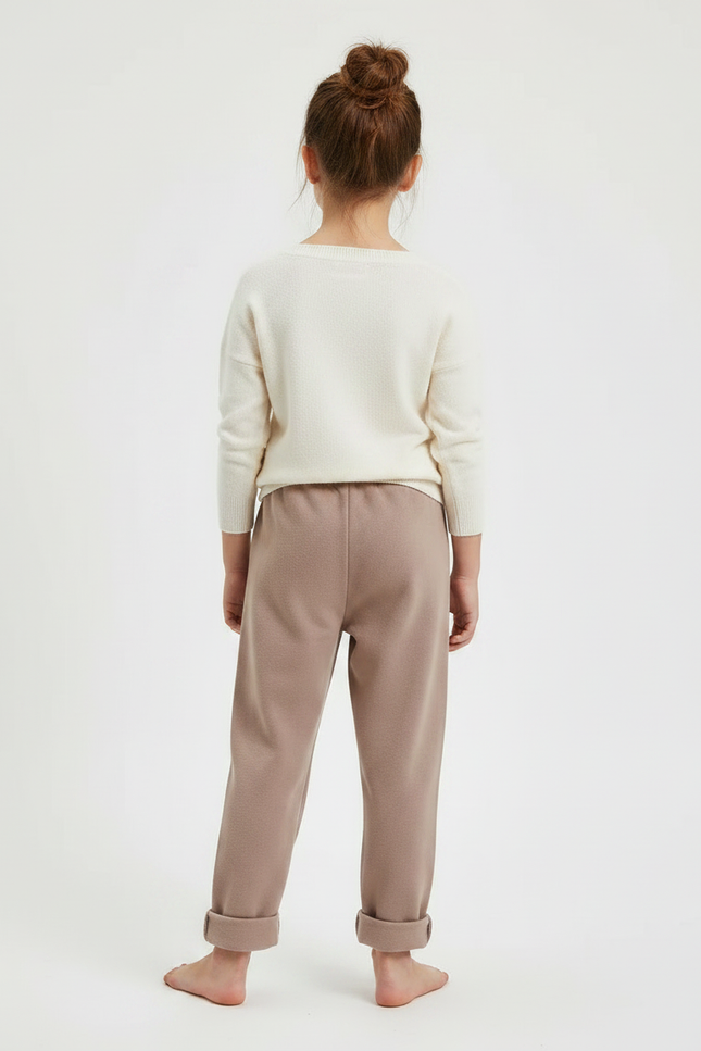 Pantalon Fluide Marron Ample Doux Confortable Enfant - Molleton - vue 2