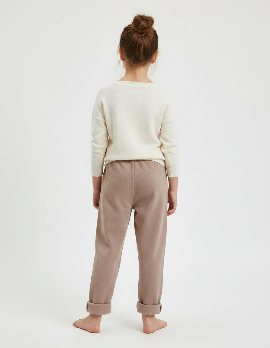 Pantalon Fluide Marron Ample Doux Confortable Enfant - Molleton - vue 2