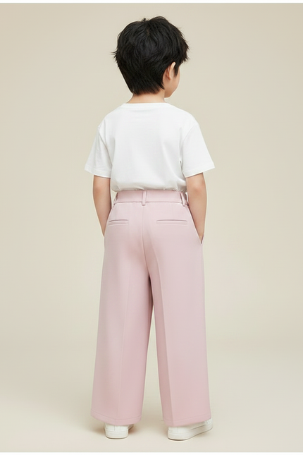 Pantalon Fluide Rose Ample Plissé Décontracté Enfant - Polyester - vue 2