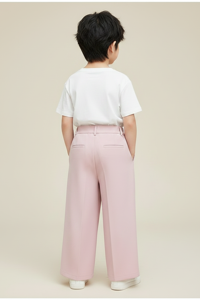 Pantalon Fluide Rose Ample Plissé Décontracté Enfant - Polyester - vue 2