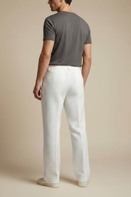 Pantalon Fluide Gaufré - Blanc Coton - vue 2