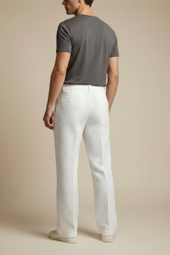 Pantalon Fluide Gaufré - Blanc Coton - vue 2