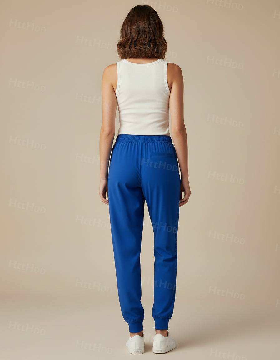 Pantalon Fluide Bleu Royal Jogger Décontracté Femme - Polyester - vue 2