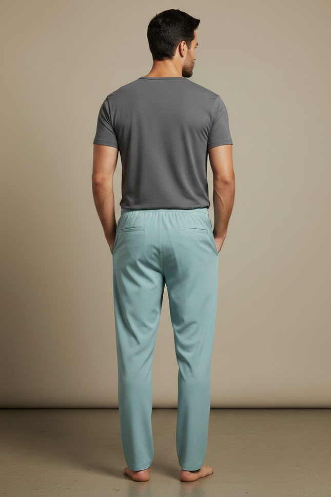 Pantalon Fluide Homme Bleu Ciel Ample Décontracté - Viscose - vue 2