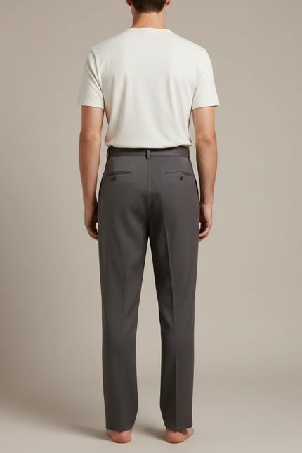 Pantalon Fluide Homme Gris Plissé Élégant Drapé - Polyester - vue 2
