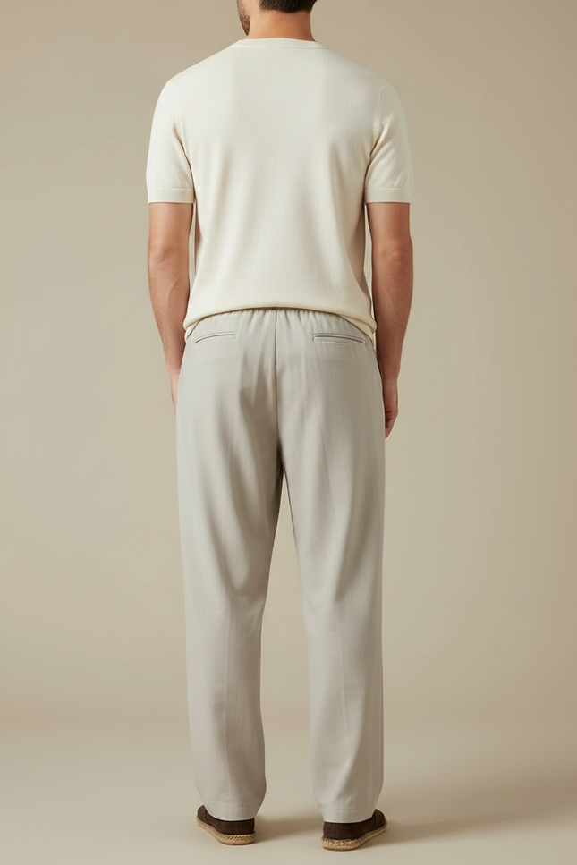Pantalon Fluide Homme Gris Ample Décontracté Confortable - Viscose - vue 2
