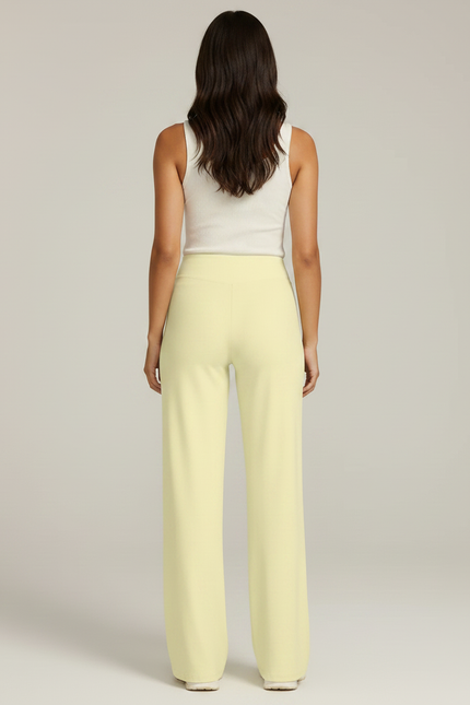 Pantalon Fluide Jaune Clair Femme Ample Yoga - Viscose - vue 2
