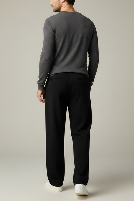 Pantalon Fluide Noir Ample Décontracté Homme - Viscose - vue 2