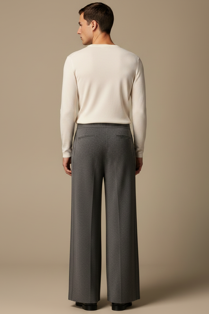 Pantalon Fluide Made In Italy - Gris Maille - vue 2