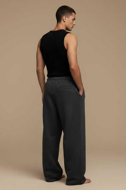 Pantalon Fluide Gris Ample Imprimé Sport Homme - Molleton - vue 2