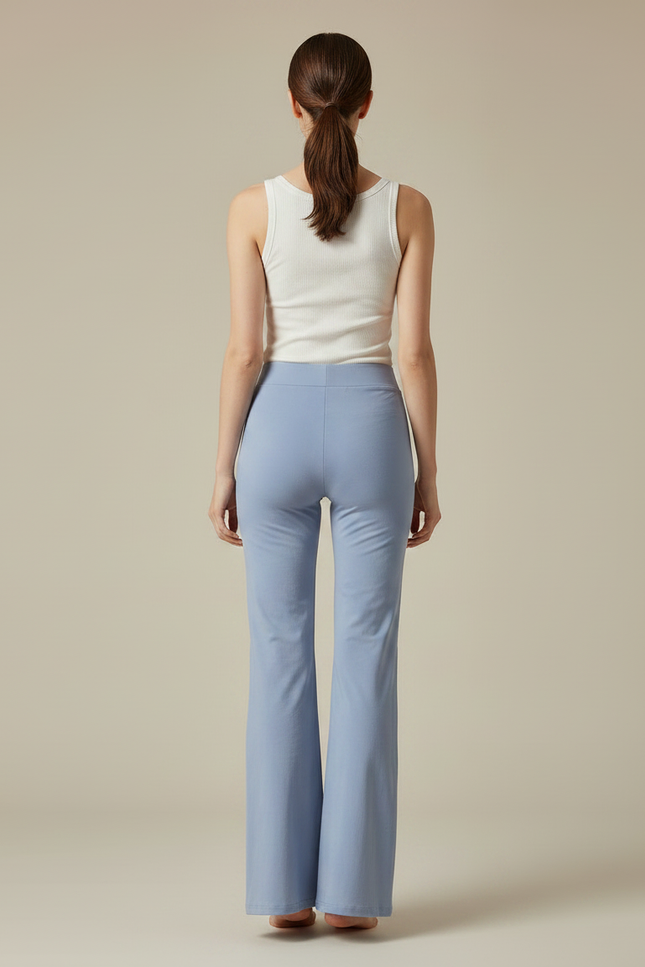 Pantalon Fluide Moulant - Bleu Viscose - vue 2