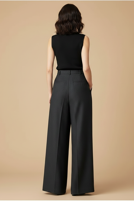 Pantalon Fluide Femme Luxe - Gris Laine - vue 2