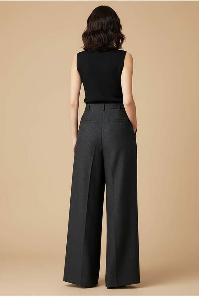 Pantalon Fluide Femme Luxe - Gris Laine - vue 2
