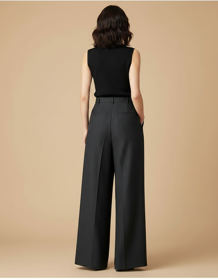 Pantalon Fluide Femme Luxe - Gris Laine - vue 2