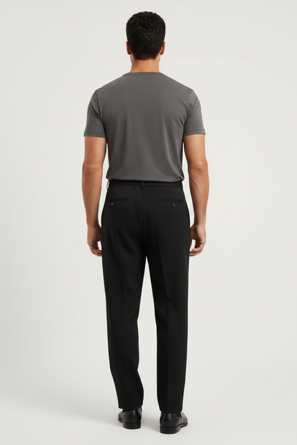 Pantalon Fluide Homme Noir Coupe Ample Viscose Chic Mi-saison - Polyester - vue 2
