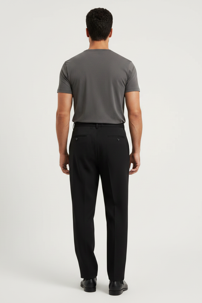 Pantalon Fluide Homme Noir Coupe Ample Viscose Chic Mi-saison - Polyester - vue 2