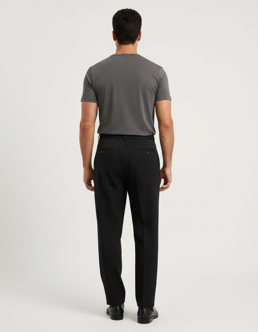 Pantalon Fluide Homme Noir Coupe Ample Viscose Chic Mi-saison - Polyester - vue 2