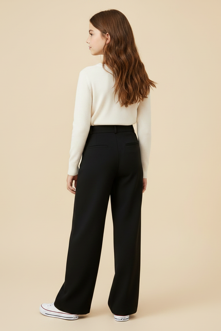 Pantalon Fluide Fille Noir Palazzo Viscose - vue 2