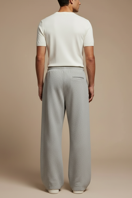 Pantalon Fluide Gris Ample Molleton Cordon Homme - vue 2