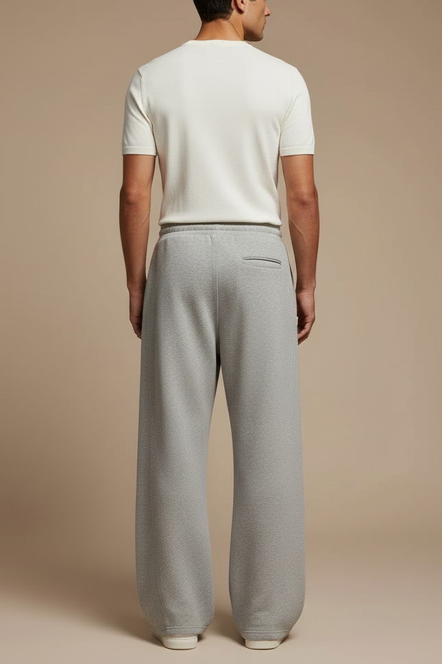 Pantalon Fluide Gris Ample Molleton Cordon Homme - vue 2