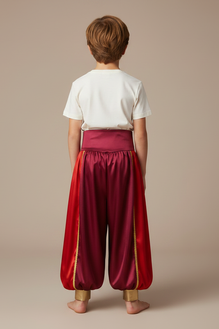 Pantalon Fluide Garçon Bordeaux Coupe Ample - Satin - vue 2