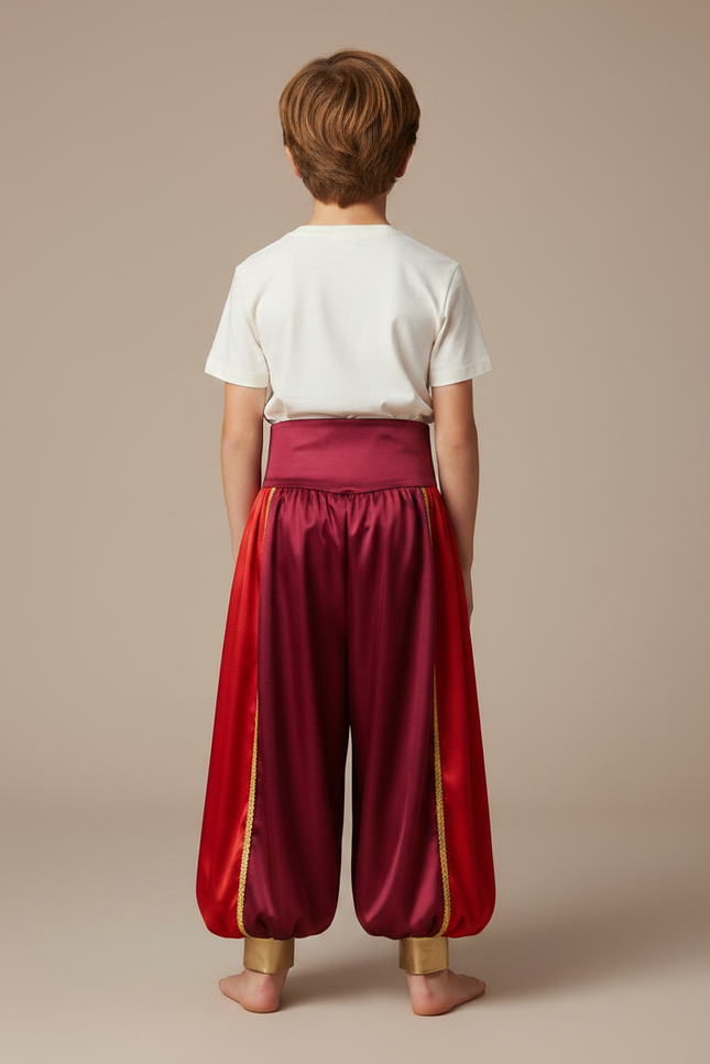 Pantalon Fluide Garçon Bordeaux Coupe Ample - Satin - vue 2