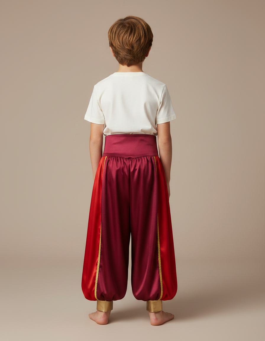 Pantalon Fluide Garçon Bordeaux Coupe Ample - Satin - vue 2